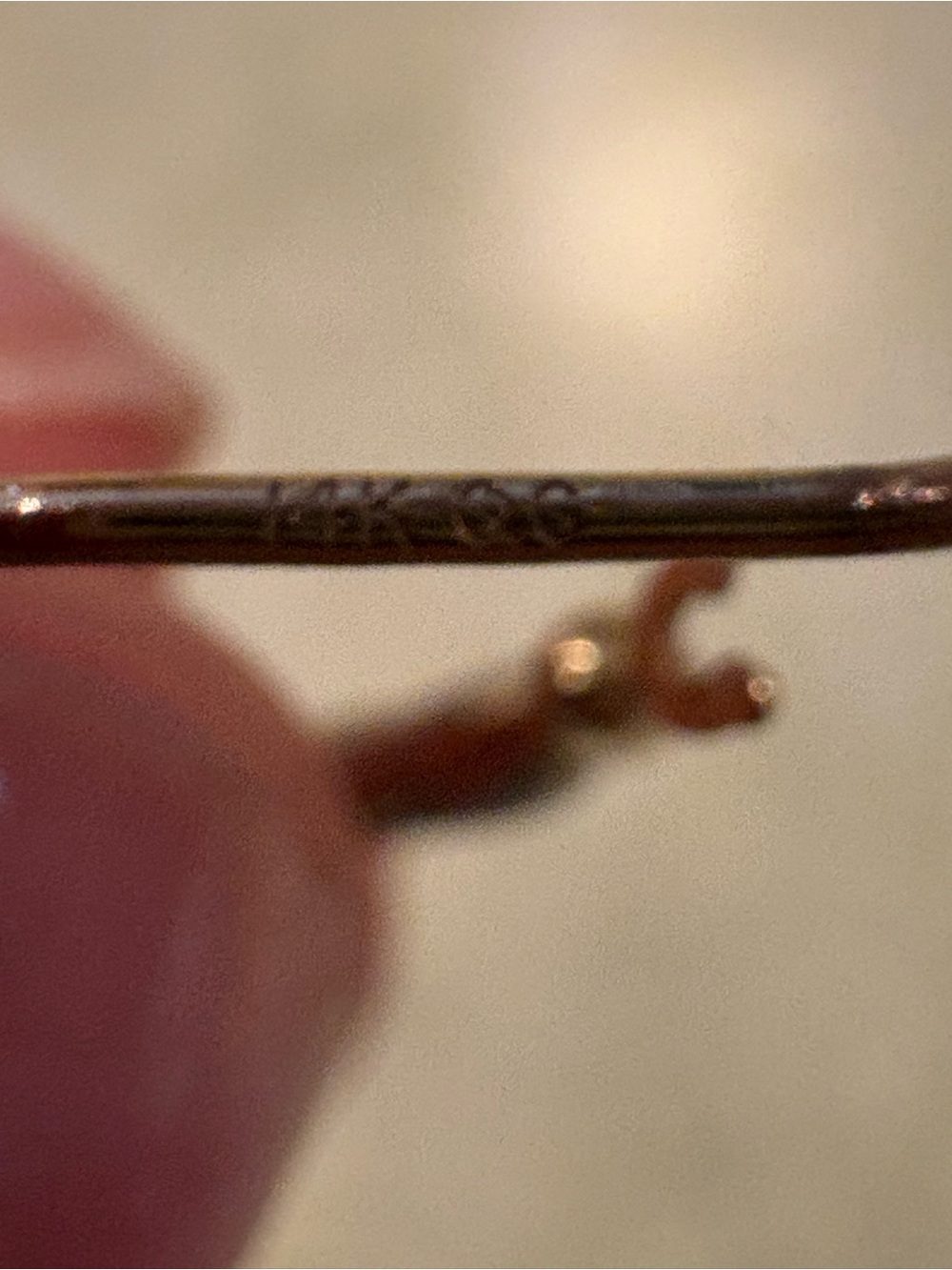 Gold 3/4” Two-Tone Crescent Hoop Earrings - Picture 4 of 4